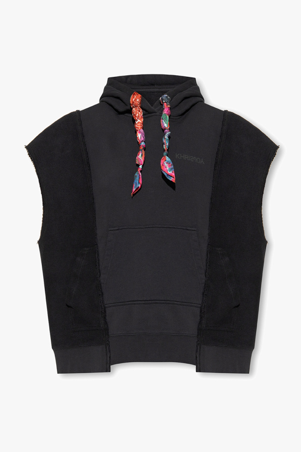 StasanetShops Palau Black Oversize sleeveless sweatshirt Khrisjoy Nike NBA Kyrie Irving Nets Statement Edition Mens T Shirt